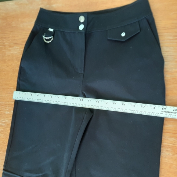 St. John sport 🌞0159 By Marie Gray Women's Stretch Pants Black Sz 6 Preowned - Picture 12 of 15